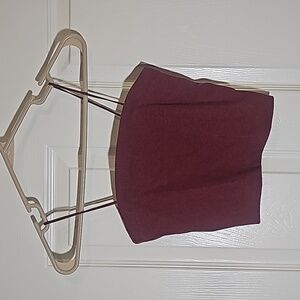 American Eagle Ribbed Maroon Cropped Spaghetti Strap Tank Top Stretch Size S